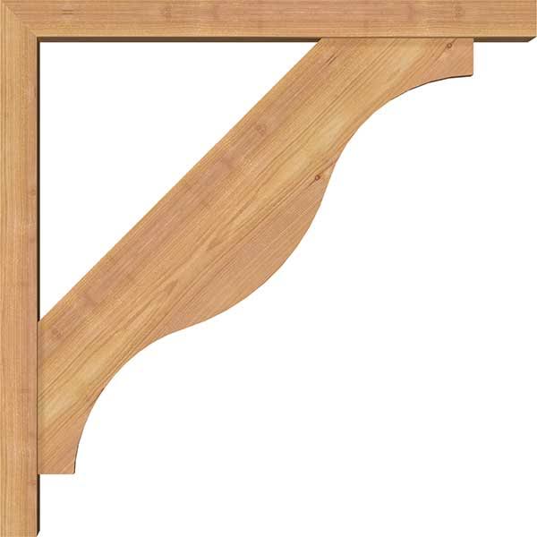 3 1/2x22W x 22x22D x 22x22H Smooth Bracket with Offset Brace, Western Red Cedar O87876