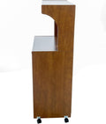 Light Walnut Oak Microwave Cart F456