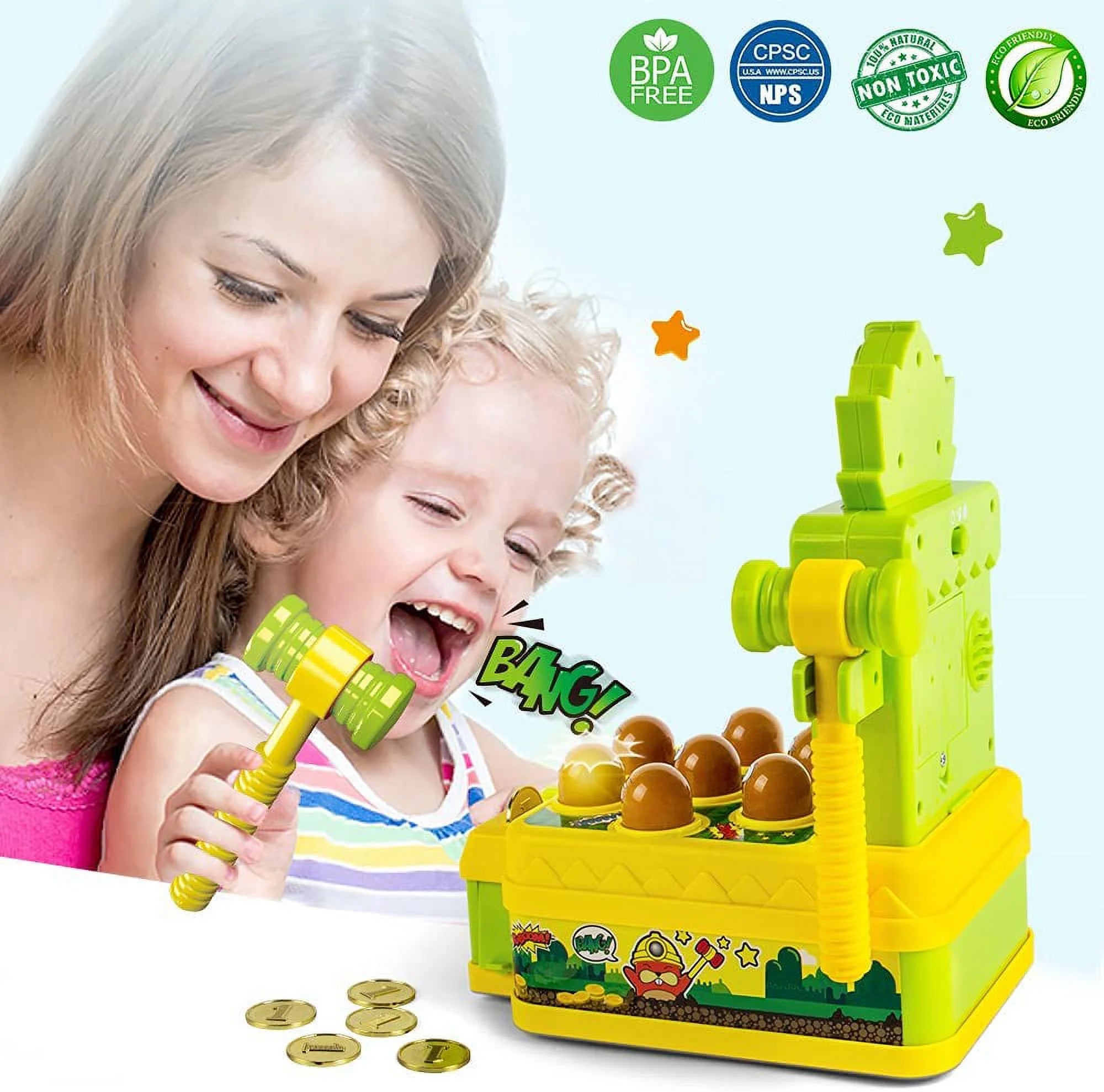 Mini Electronic Whack Game with 2 Hammers F87548