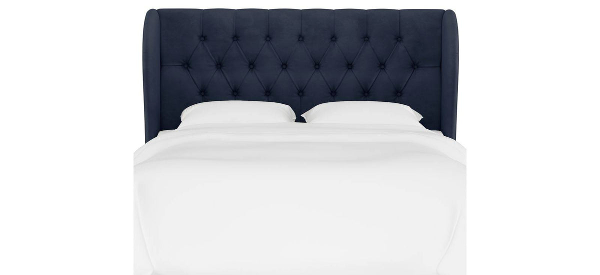 California King Tufted Wingback Headboard Velvet G3001
