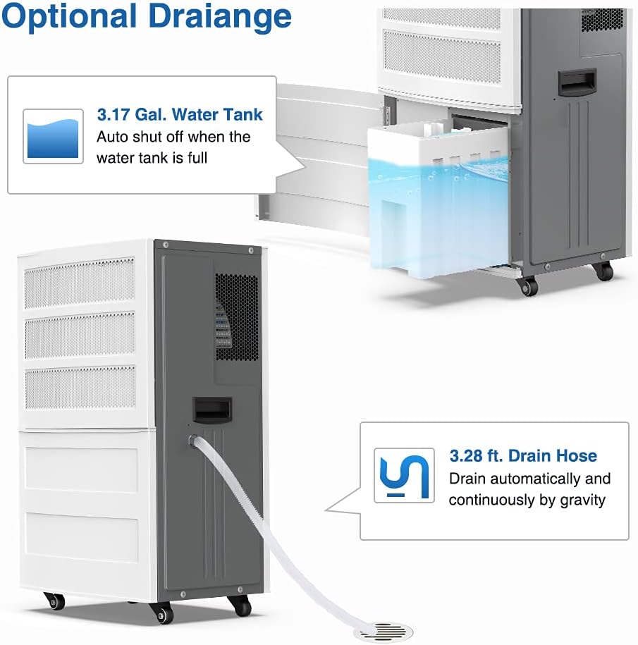 Commercial Dehumidifier 37 Gallons Heavy Duty Industrial with 3.17 Gal. Water Reservoir Z226622