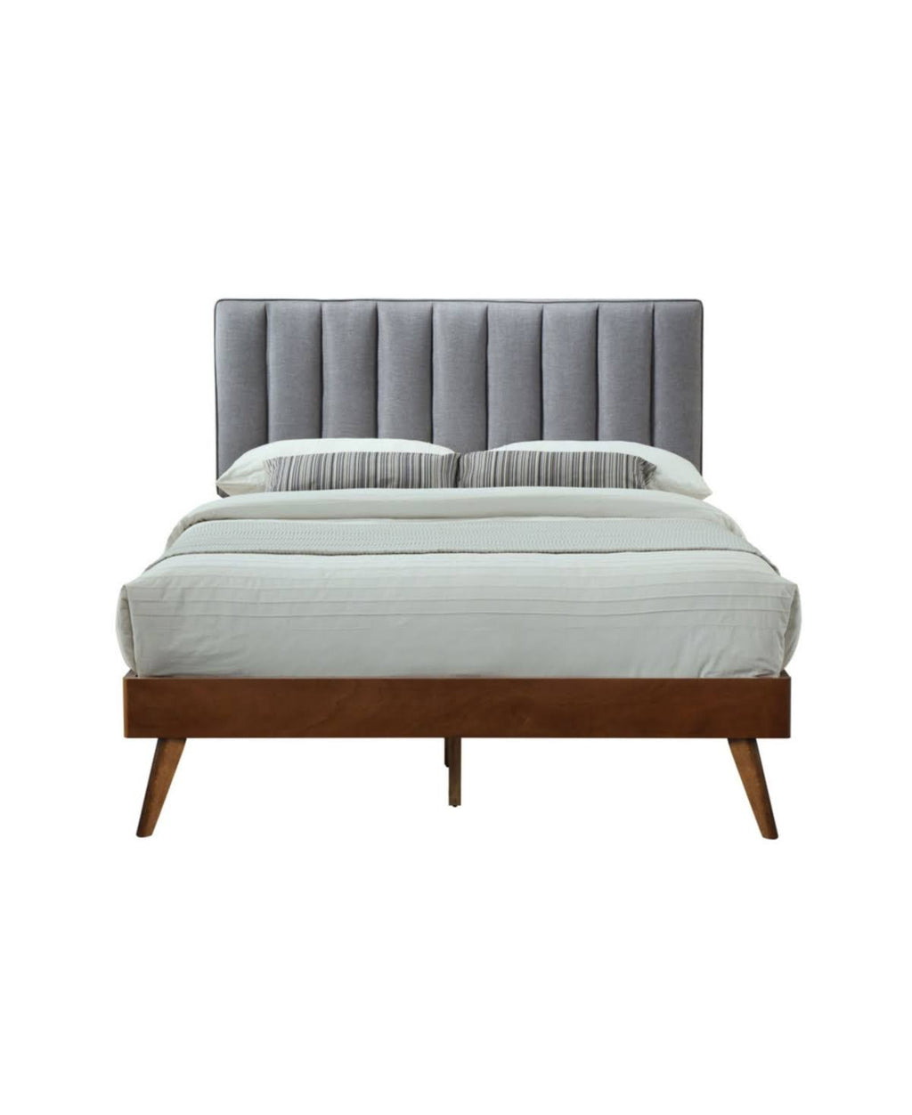 Queen-size Gray Bed Frame with Headboard B875