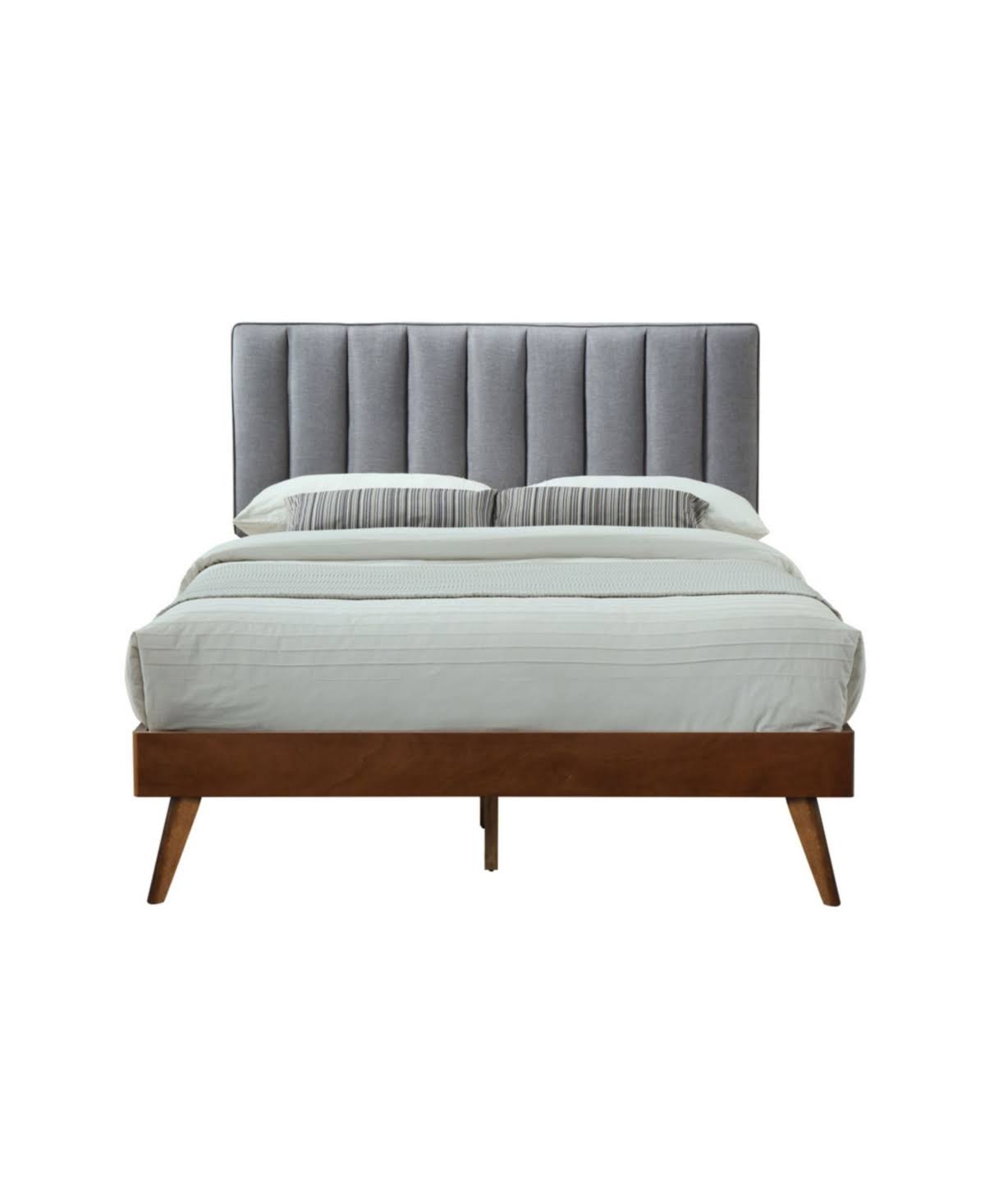 Queen-size Gray Bed Frame with Headboard B875
