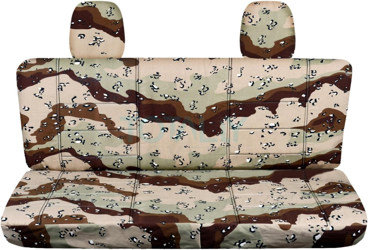 Blue Camouflage Rear 60/40 Split Bench Truck Seat Covers H7053
