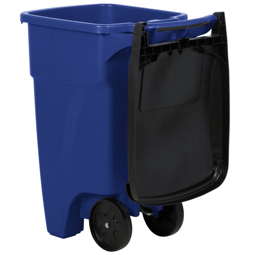 32 Gallon Gray Rollout Trash Container with Lid Y35441