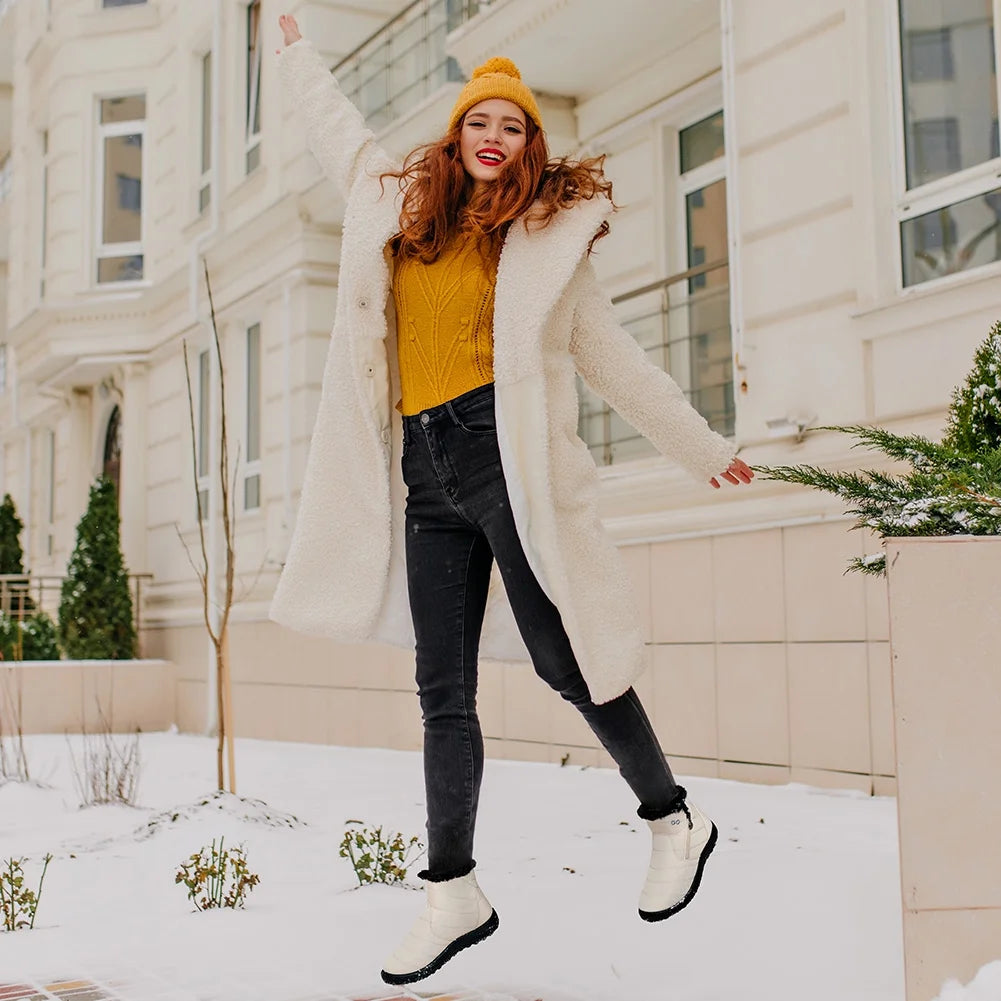 Waterproof Faux Fur Ankle Booties O83407