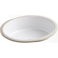 White Oval Undermount Bathroom Sink B6061