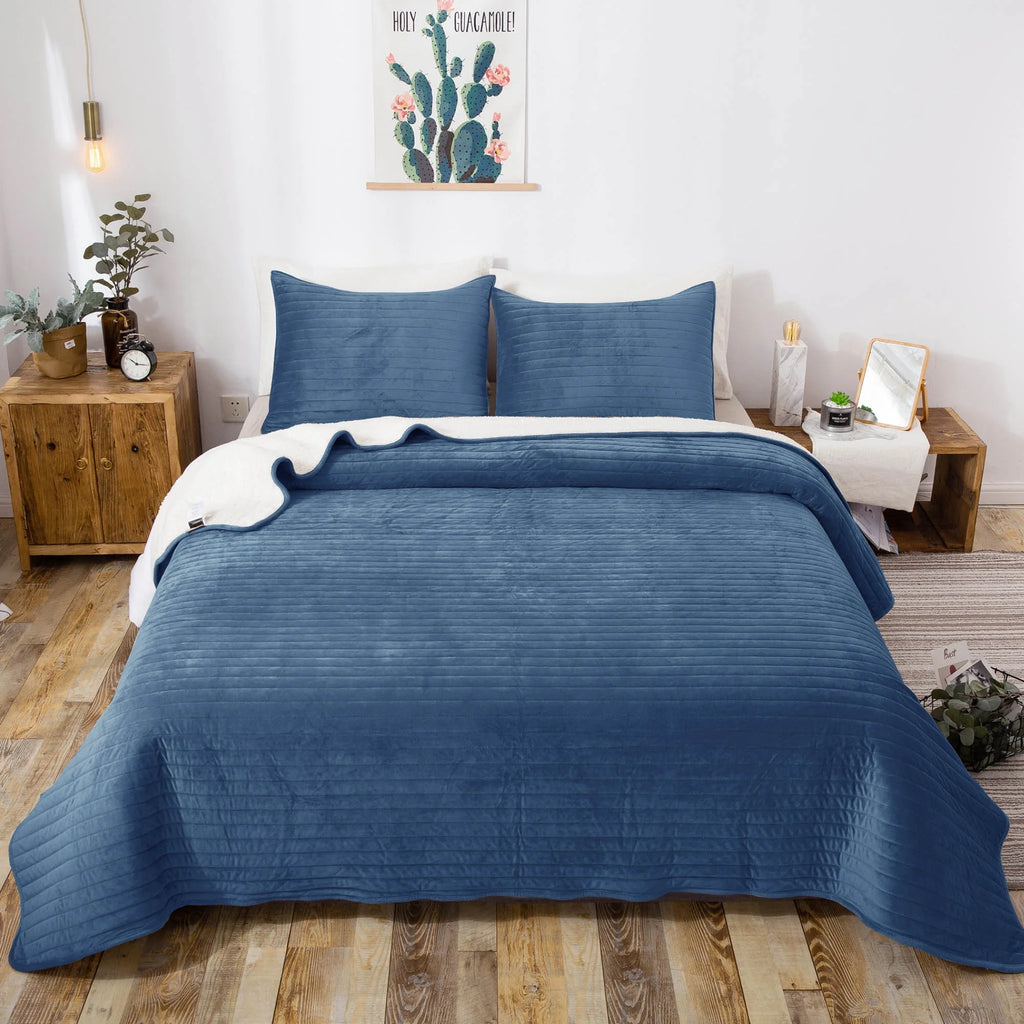 Pink King Microfiber Quilt Set M98337