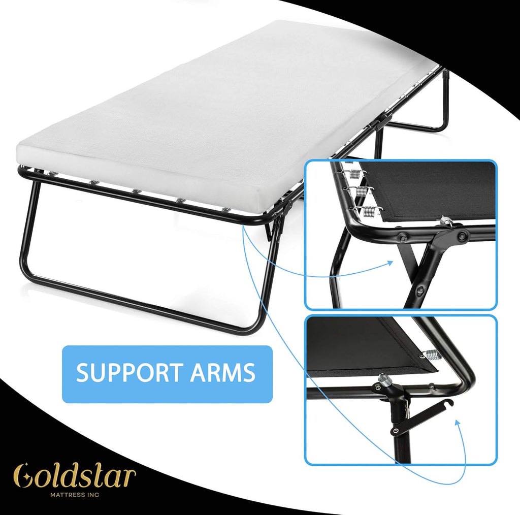 Large Rollaway Folding Guest Bed with 3-Inch Memory Foam Mattress M77286
