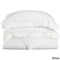 300-Thread Count Egyptian Cotton Stripe Duvet Cover Set, White, King/California King H355027