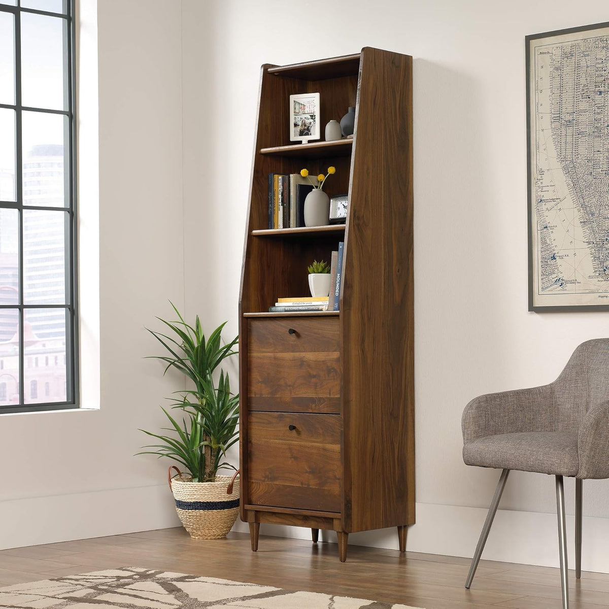 Narrow Bookcase, Grand Walnut finish, Pack of 2 J124