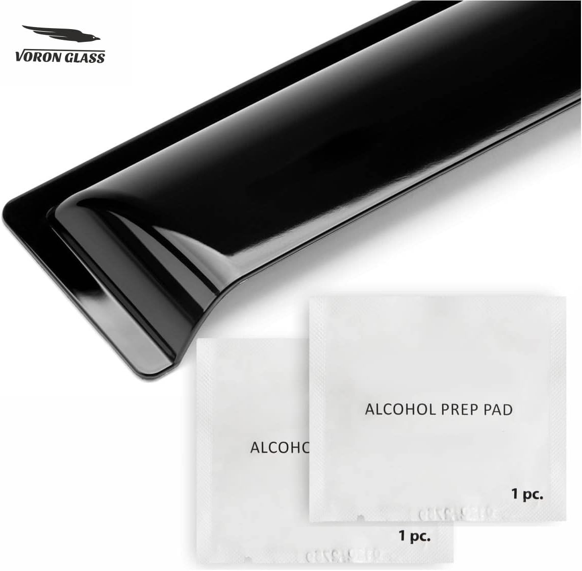 4 Pieces Glass Tape-on Rain Guards for Trucks Crew Cab M2216