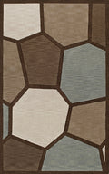 Brown Circles Stained Glass 4' x 4' Round Area Rug U279