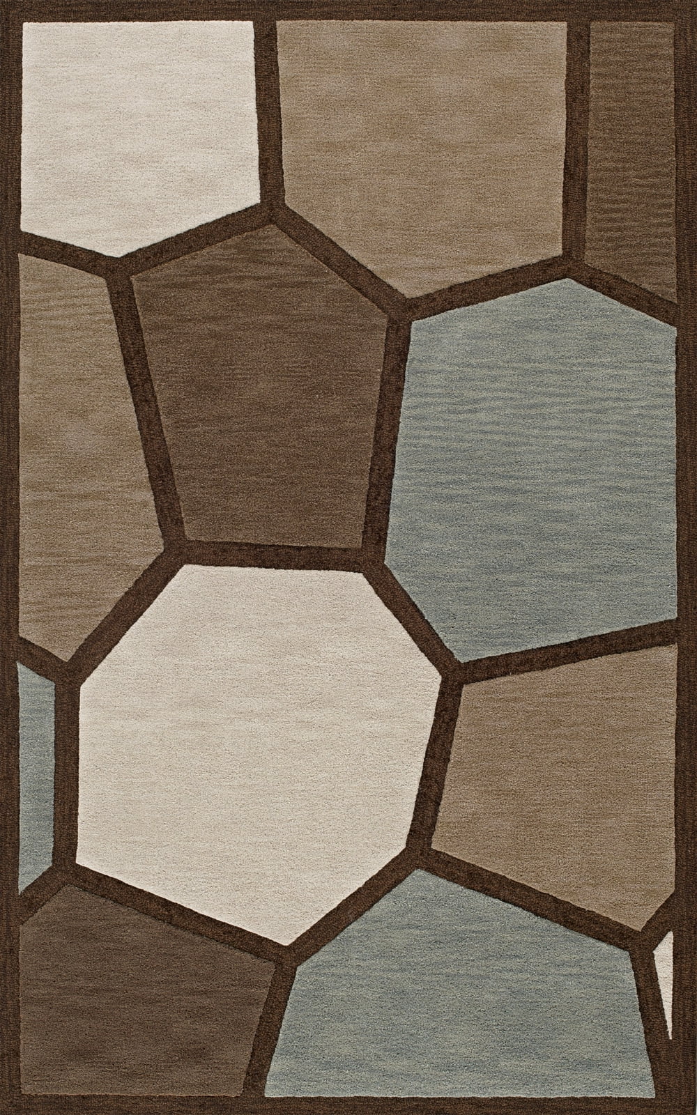 Brown Circles Stained Glass 4' x 4' Round Area Rug U279