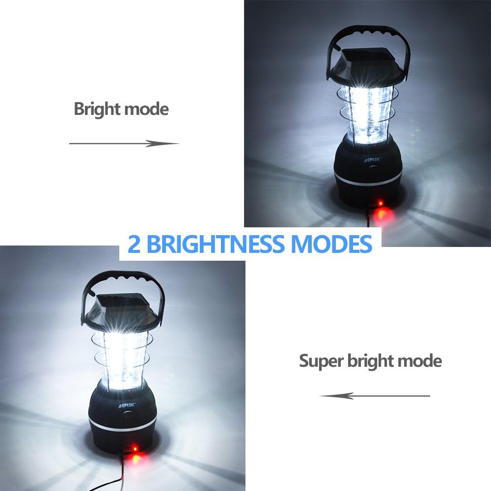 Solar Lantern, 5 Mode Hand Crank Dynamo 36 LED Rechargeable Camping Lantern X814