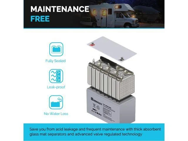 12V 100Ah Deep Cycle AGM Battery with Battery Box W85205