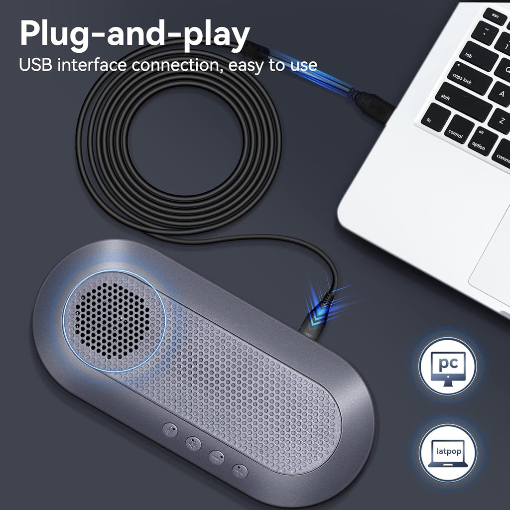 Pack of 2 USB Speakerphone with 360° Omnidirectional Microphone T360