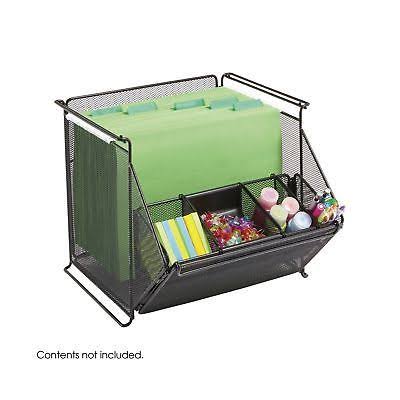 Onyx Mesh Stackable Storage Bins Black O7427
