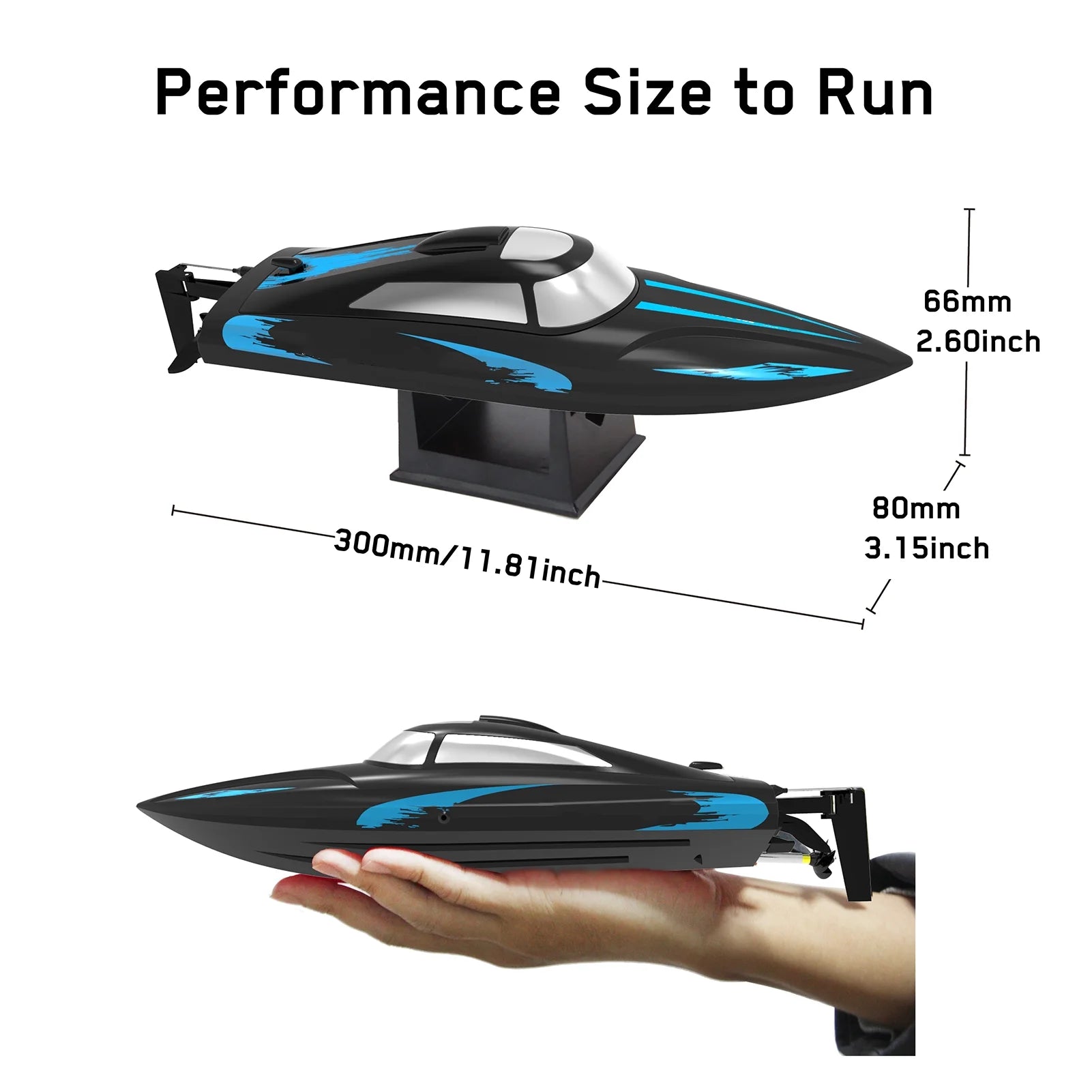 Remote Control Boat 2.4GHz High Speed Toy with 2 Battery W924856