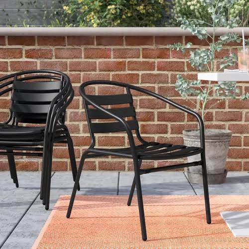 Black Stacking Patio Dining Chair A175678