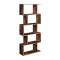 Rustic Brown 5 Tier Wooden Bookcase Q8128