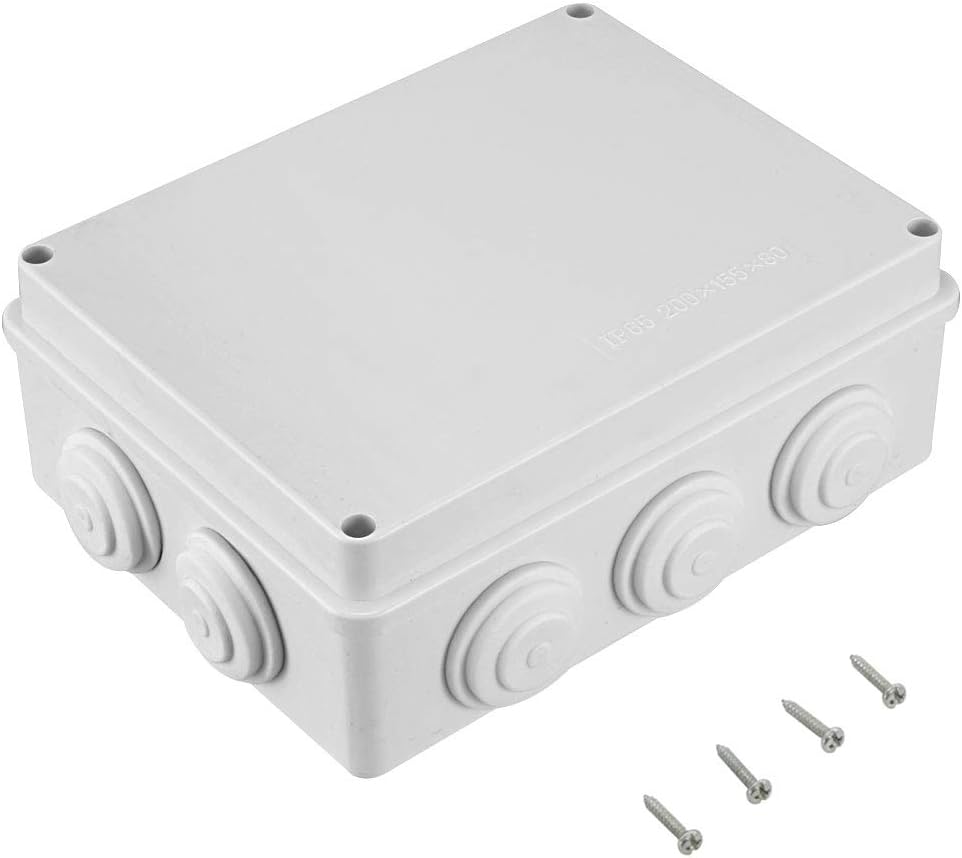 ABS Plastic IP65 Junction Box White Pack of 2 S664