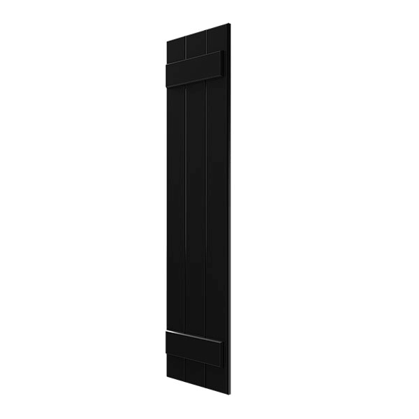 Black Composite Board-n-Batten Shutters (Per Pair) R73302