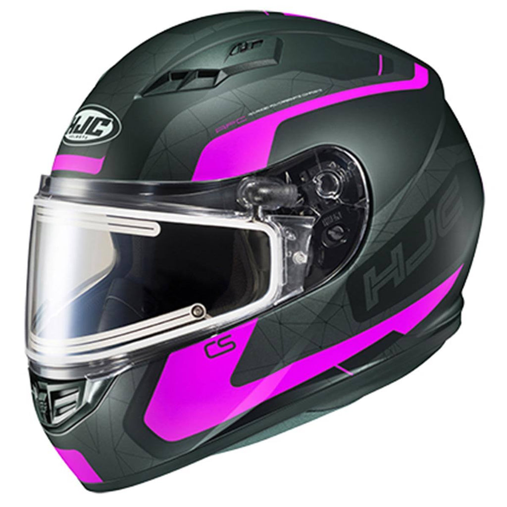 Black/Pink Electric Snowmobile Helmet B10668