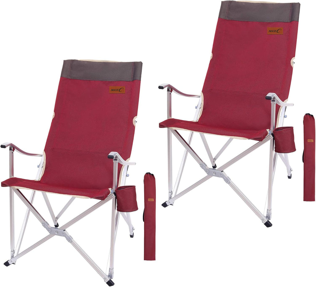 Red Folding Camping Chair with Cup Holder & Carry Bag Z556375
