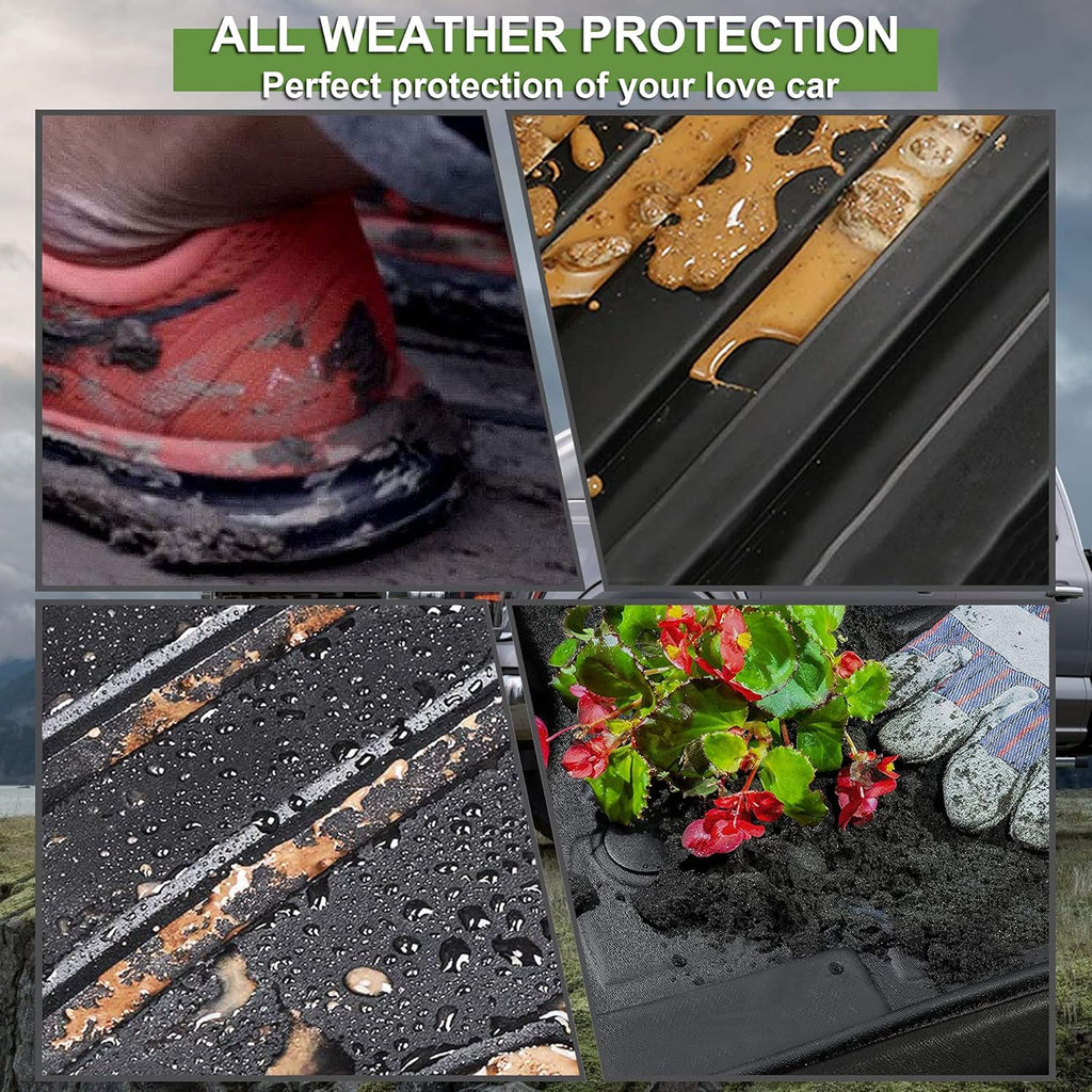 Black TPE All Weather Floor Mats, Full Set of Front and Rear D29729