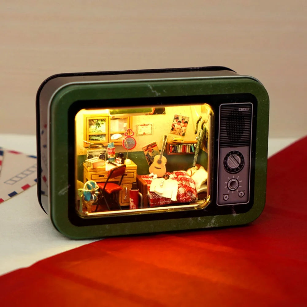 DIY Box Theater Wood Doll House Kit Mini Furniture Casa Roombox Toy Q11399