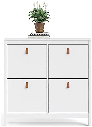 4 Drawer White Shoe Cabinet Z581876