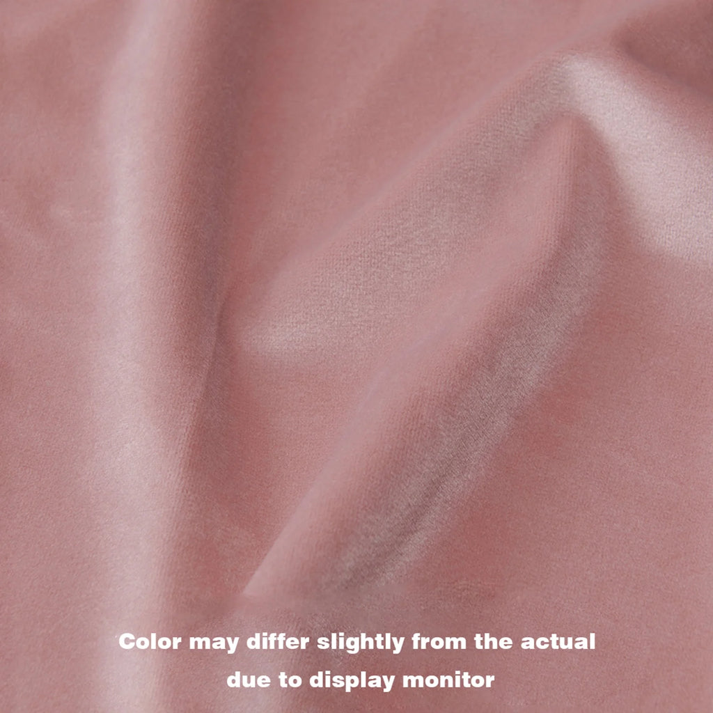 Salmon Pink Velvet Accent Chair Set of 2 with Gold Metal Legs U484