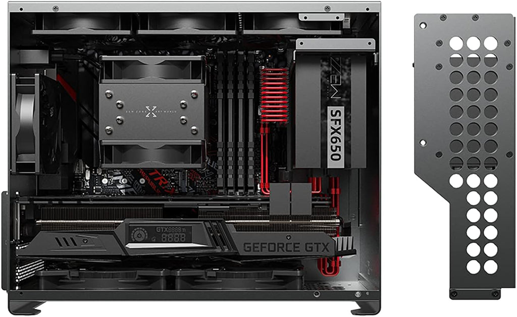 Dark Gray Aluminum Micro ATX Computer Case with Tempered Glass V4620