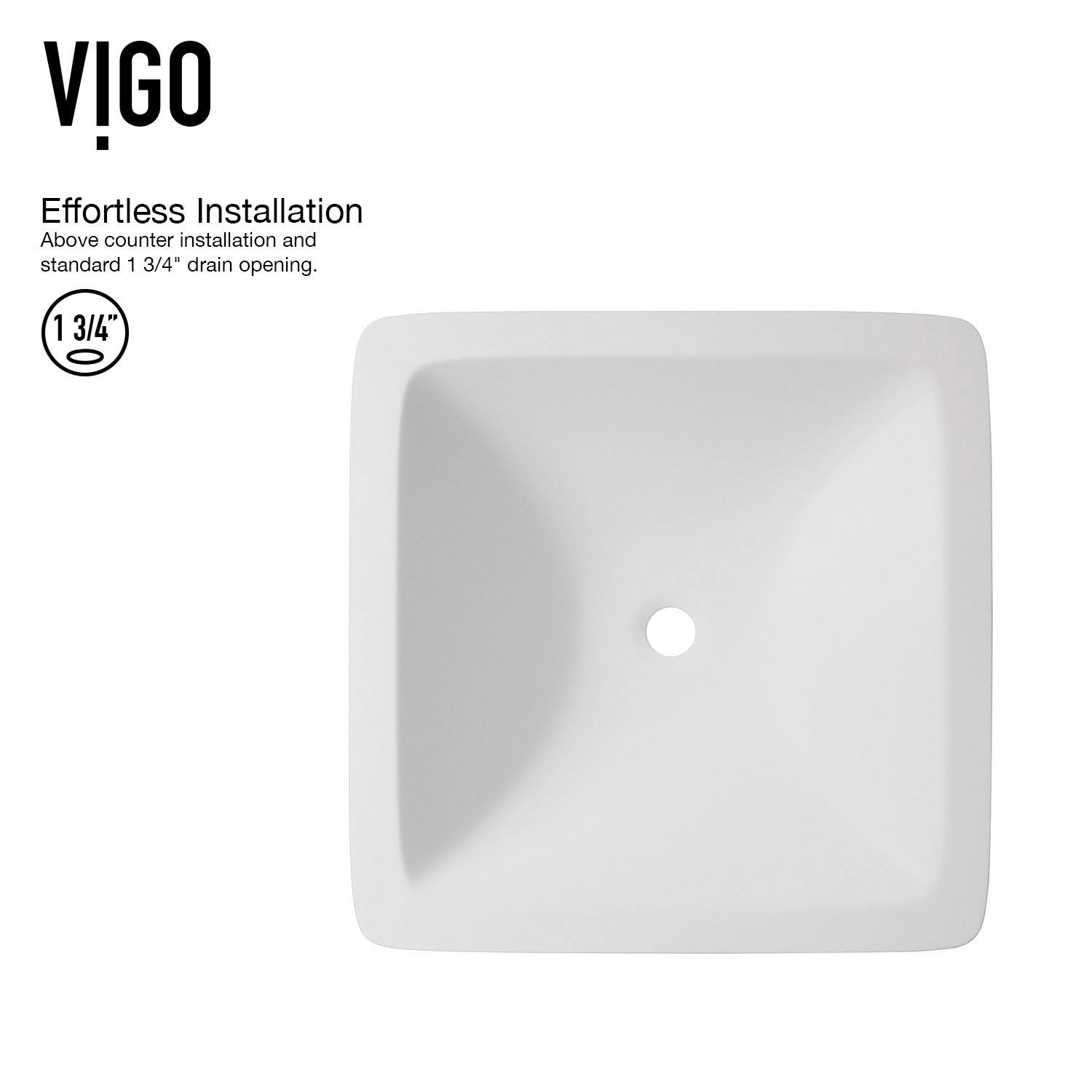 Matte Stone Vessel Bathroom Sink Set with Vessel Faucet in Matte Black L247940