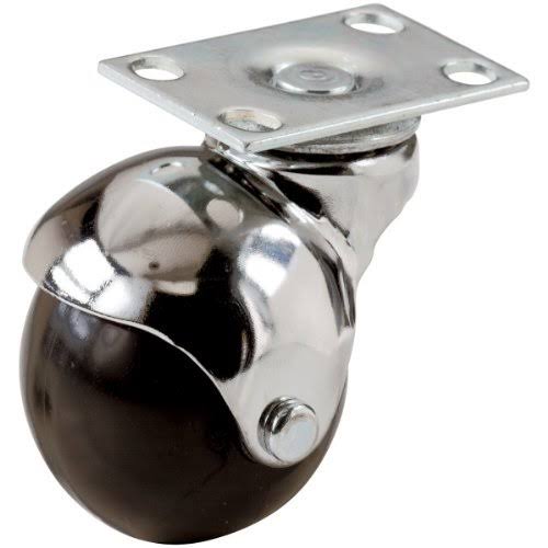2-Inch Office Chair Plate Caster, Bright Chrome Hooded J83487