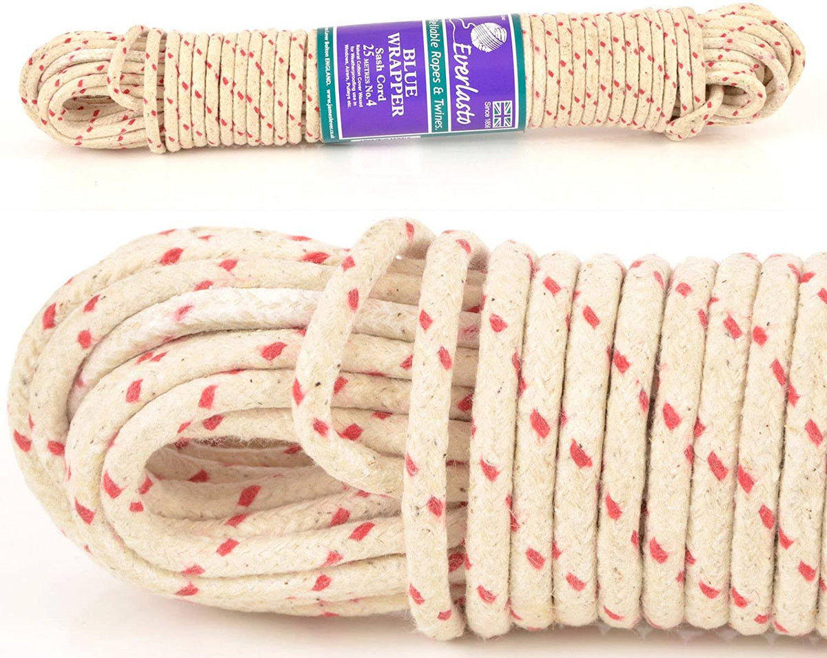 Redspot Waxed Cotton Sash Cord (6mm x 25m) A1744