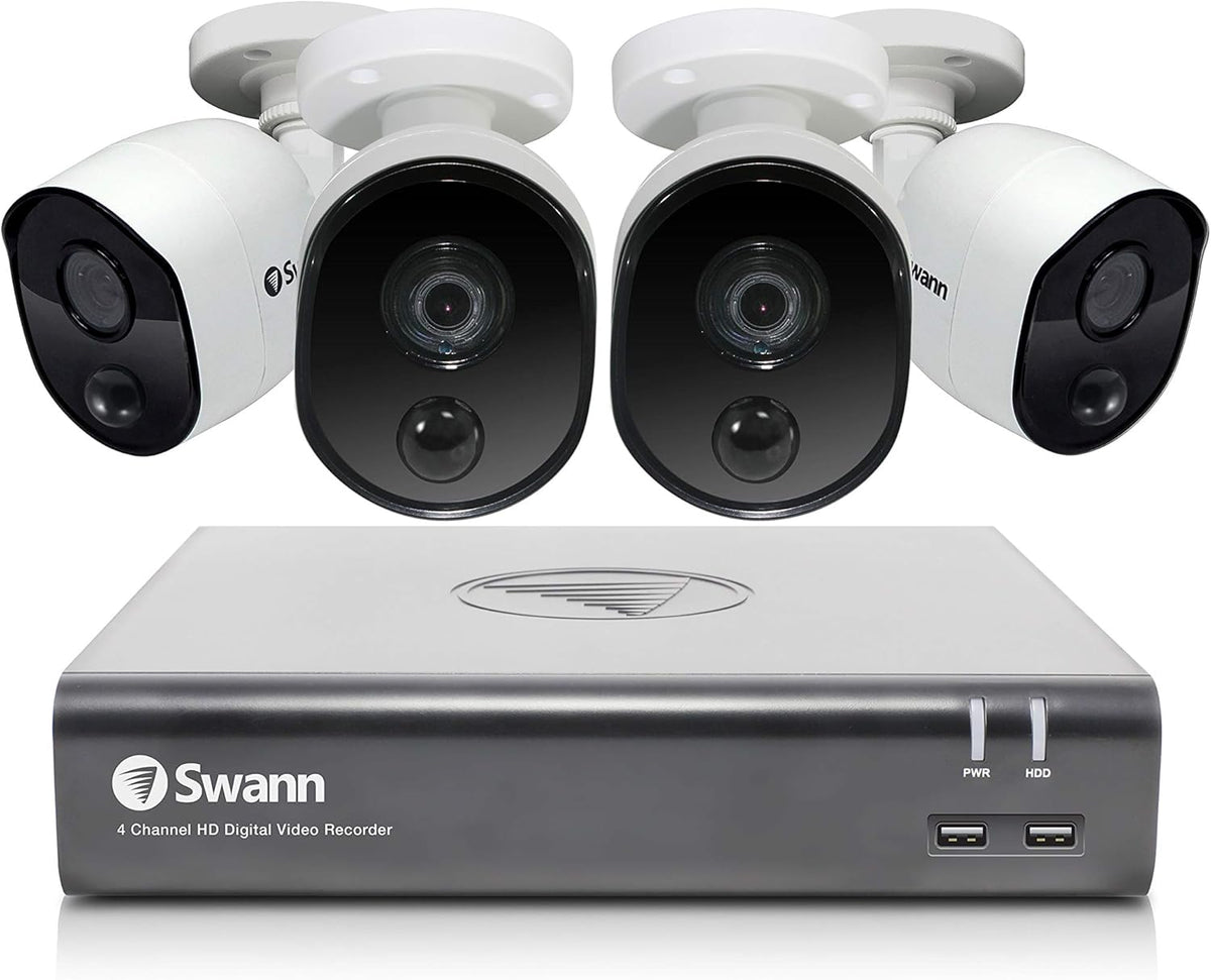 4 Channel 1080p HD DVR Wired Bullet Security Camera System with 1TB HDD A9302