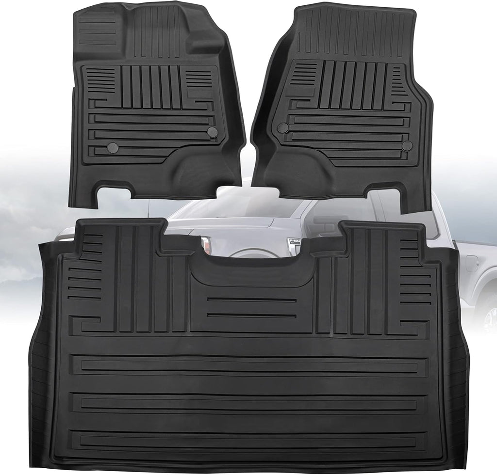 Black TPE All Weather Floor Mats, Full Set of Front and Rear D29729