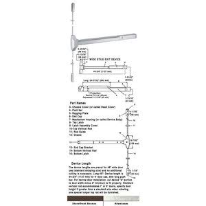 Satin Stainless Steel Surface Rod Panic Exit Device 48x22 Q539731