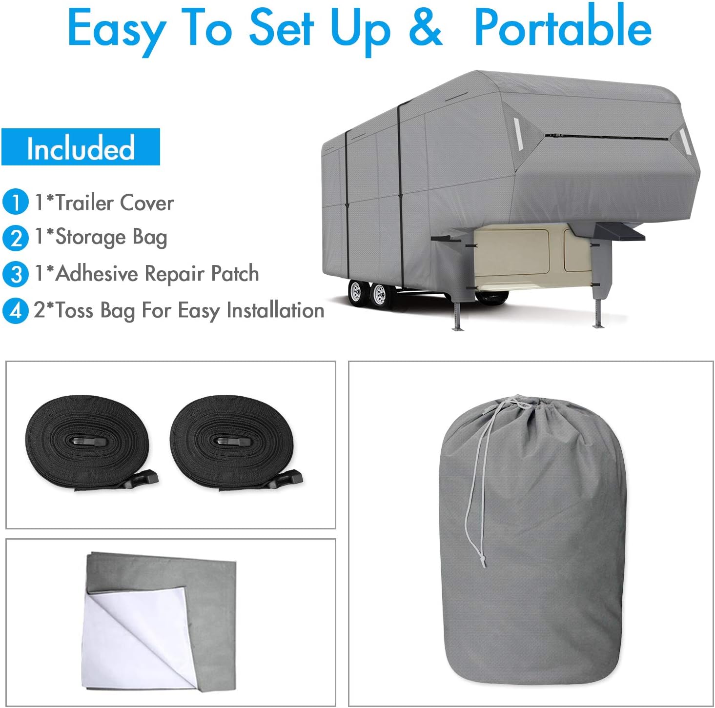 5th Wheel RV Cover Waterproof Ripstop (37'-41') P9358