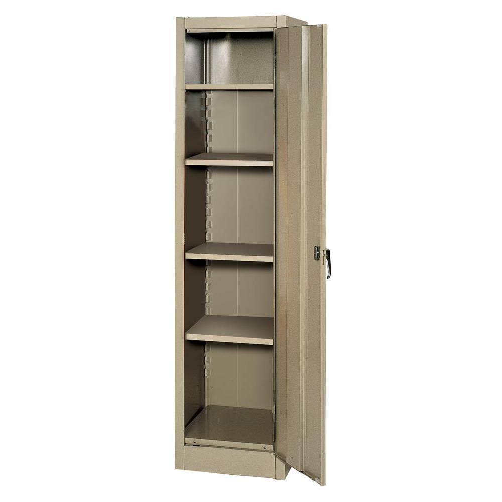 Tan Steel Storage Cabinet with 4 Adjustable Shelves F889