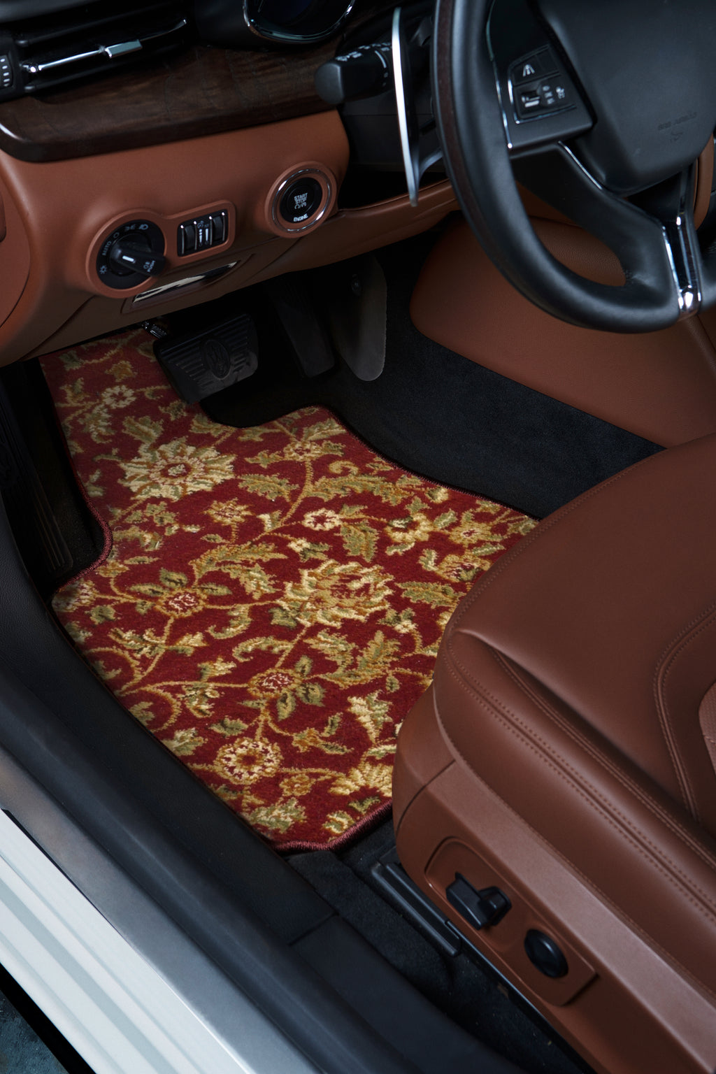 Red Oriental Car Mats for Tesla Model X 6 Passenger E964