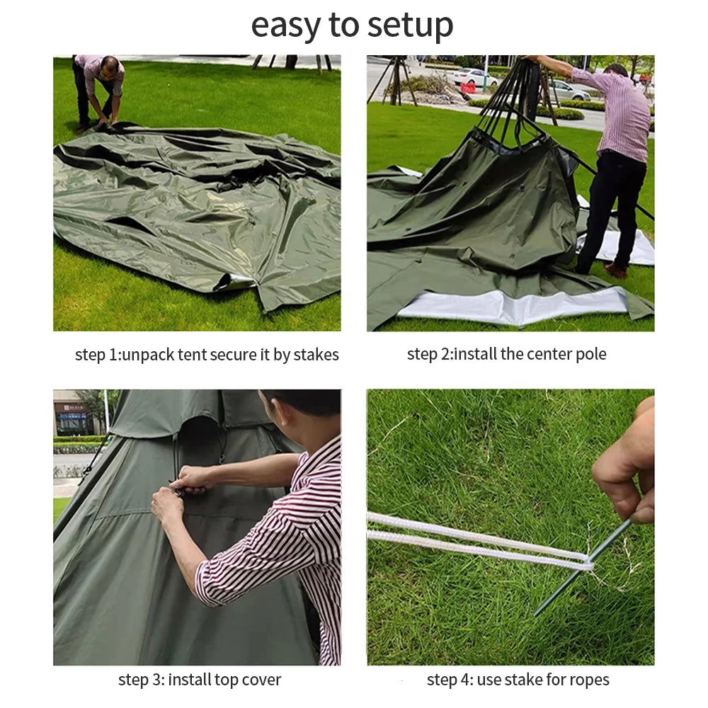Green Pyramid Tent With Stove Jack M3221