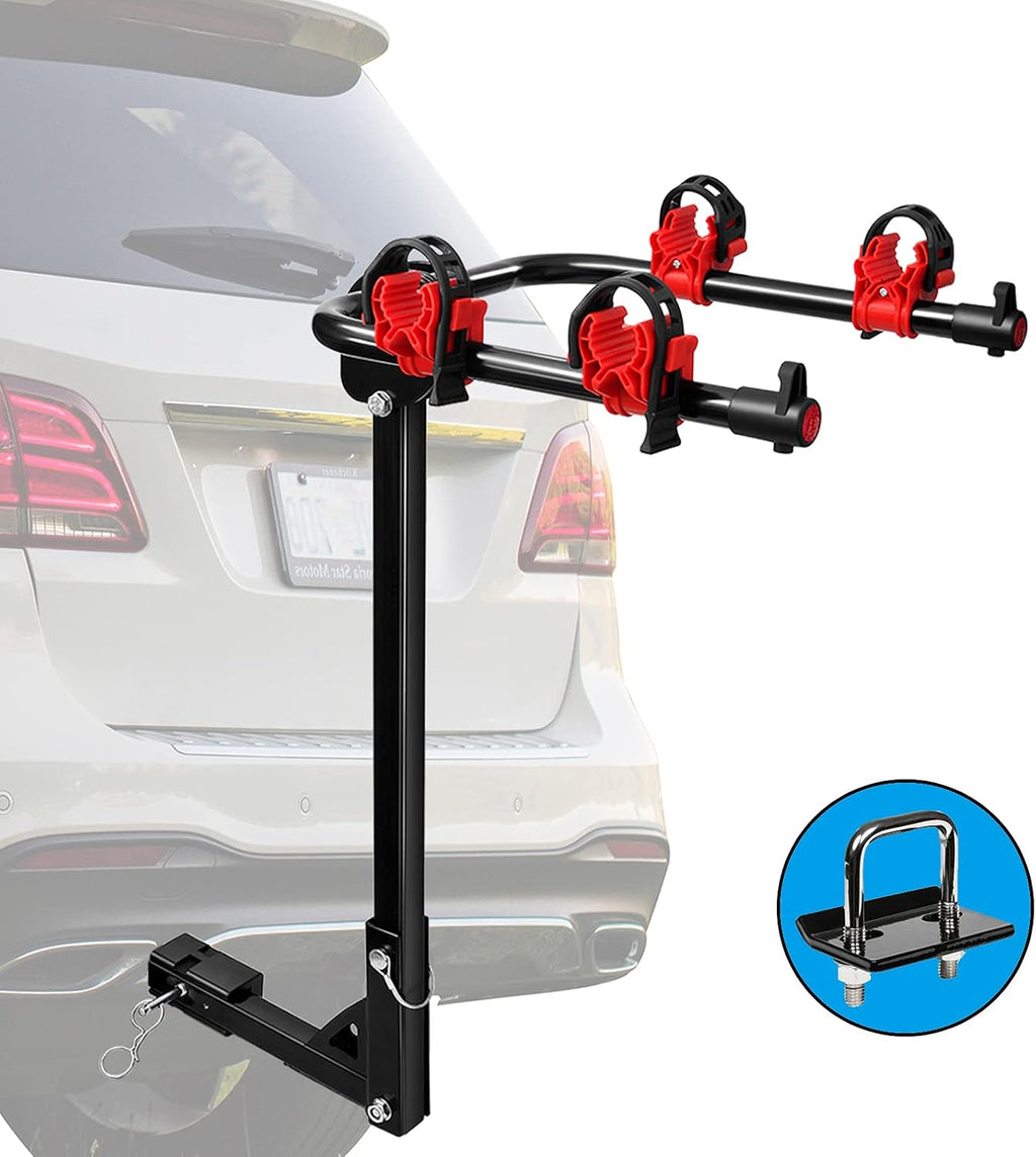 Foldable 2 Dark Black Bicycle Rack with Hitch Stabilizer K530955
