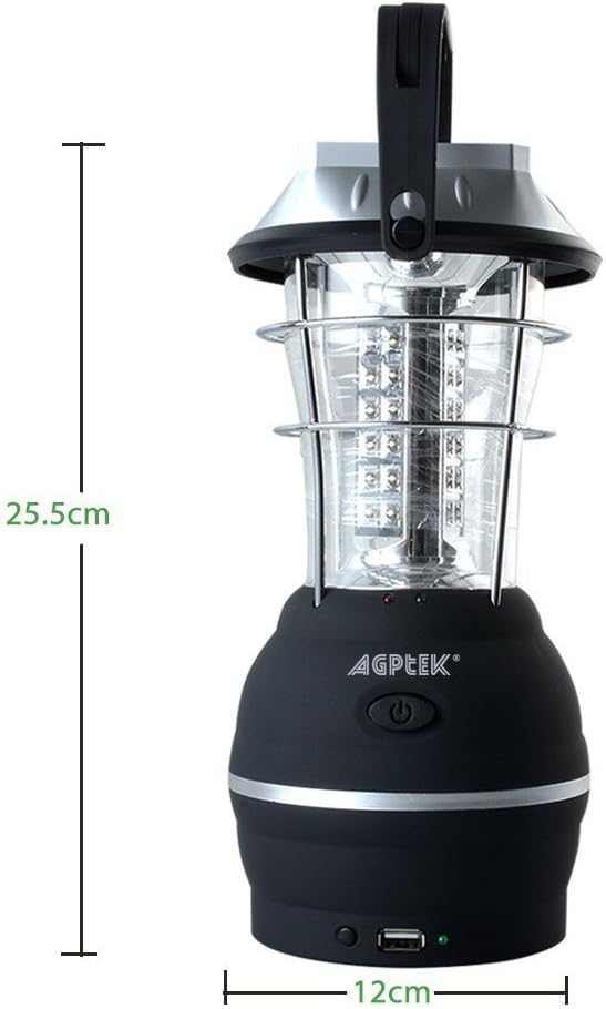 Solar Lantern, 5 Mode Hand Crank Dynamo 36 LED Rechargeable Camping Lantern X814
