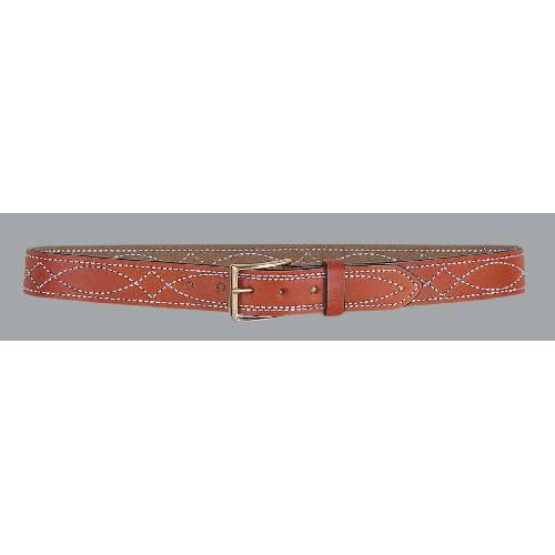Black Nickel Fancy Stitch Lined Belt V339545