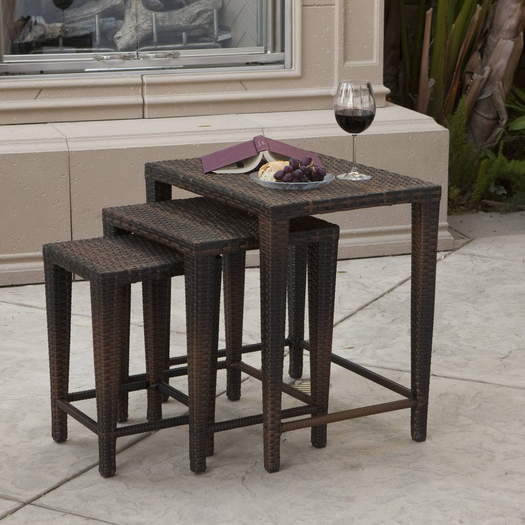 Wicker Nested Side Tables (Set of 3) Z31315