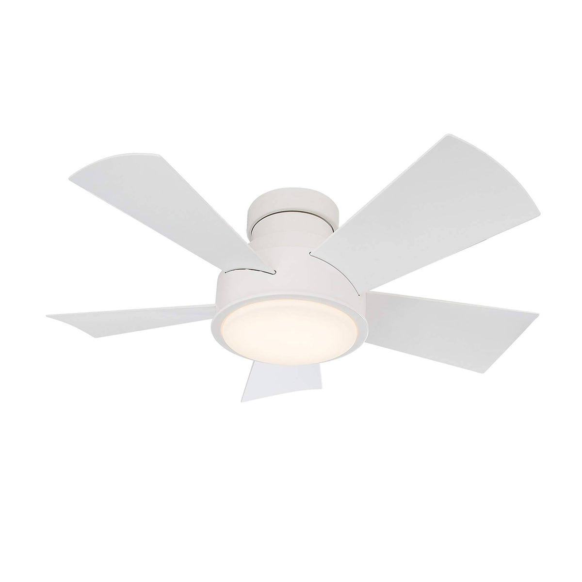 Matte White Flush Mount Ceiling Fan E136673