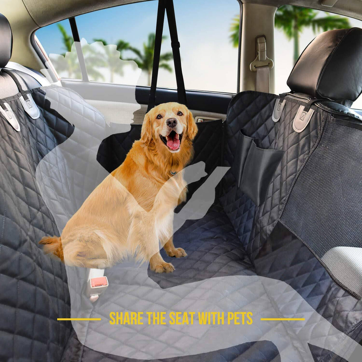Waterproof Dog Car Seat Cover with Mesh Window P899768